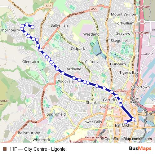 11F bus Line Map