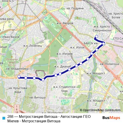 288 trolleybus Line Map