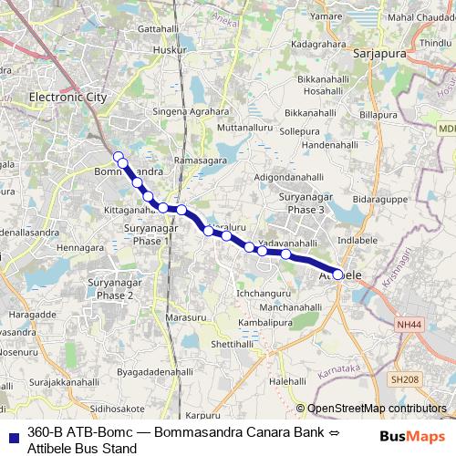 360-B ATB-Bomc bus Line Map