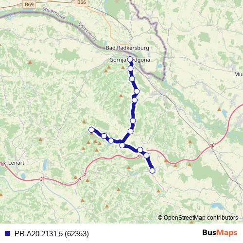 PR A20 2131 5 (62353) bus Line Map