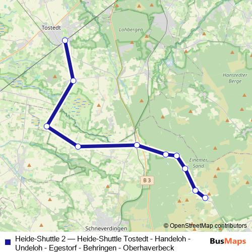 Heide-Shuttle 2 bus Line Map