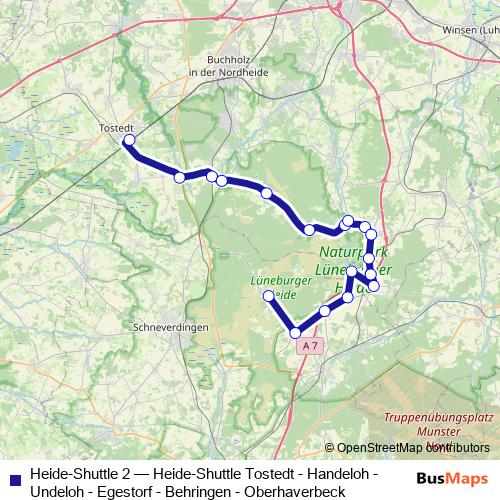 Heide-Shuttle 2 bus Line Map