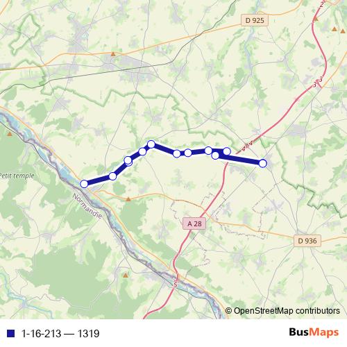 1-16-213 bus Line Map