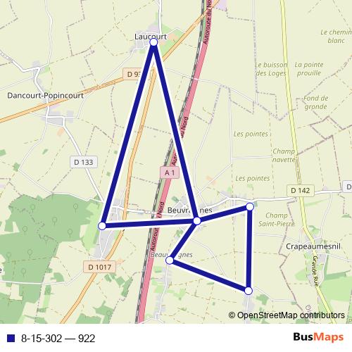 8-15-302 bus Line Map