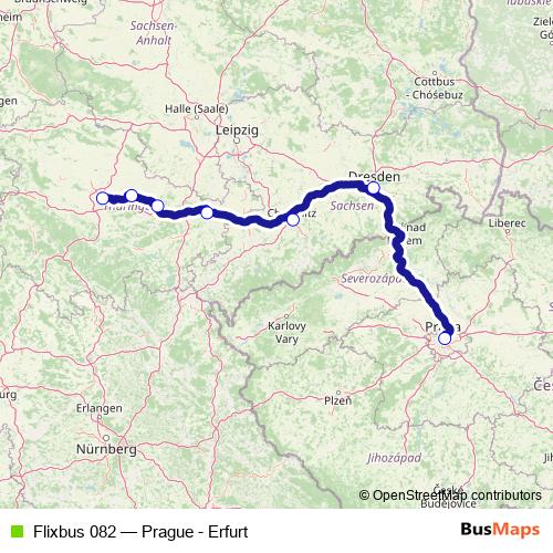 Flixbus 082 bus Line Map