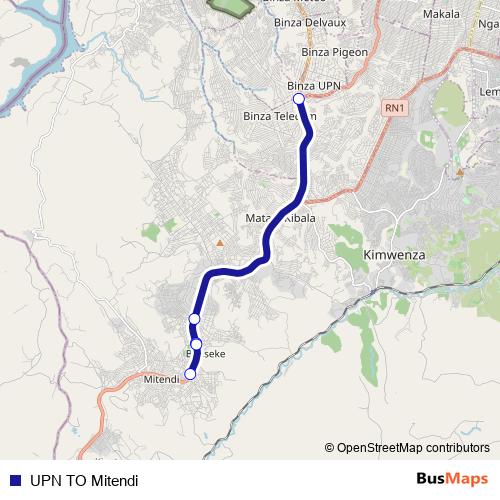 UPN TO Mitendi bus Line Map