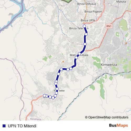 UPN TO Mitendi bus Line Map