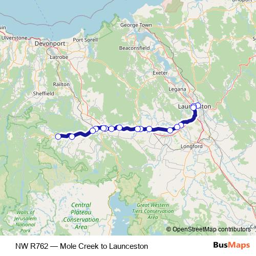 NW R762 bus Line Map