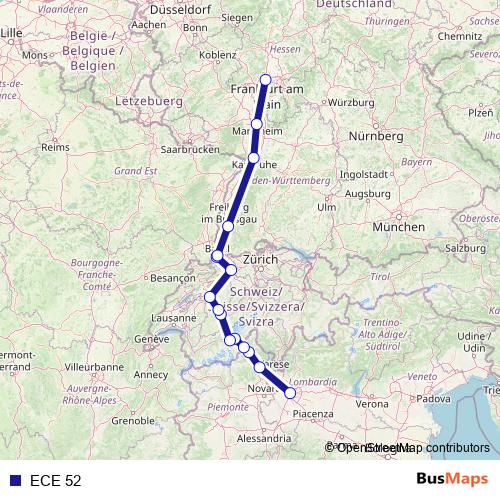 ECE 52 rail Line Map