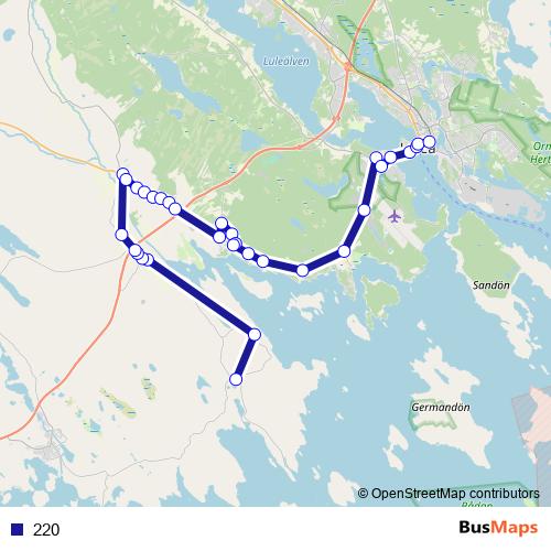 220 bus Line Map