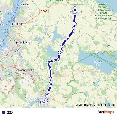 220 bus Line Map