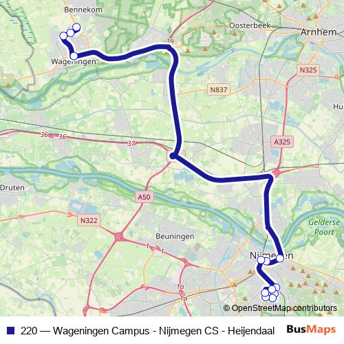 220 bus Line Map