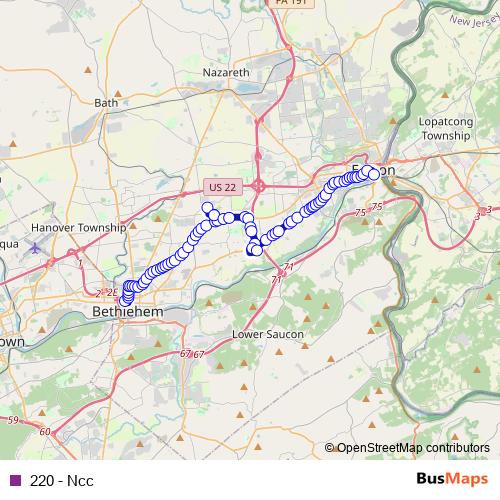 220 - Ncc bus Line Map