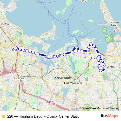 220 bus Line Map