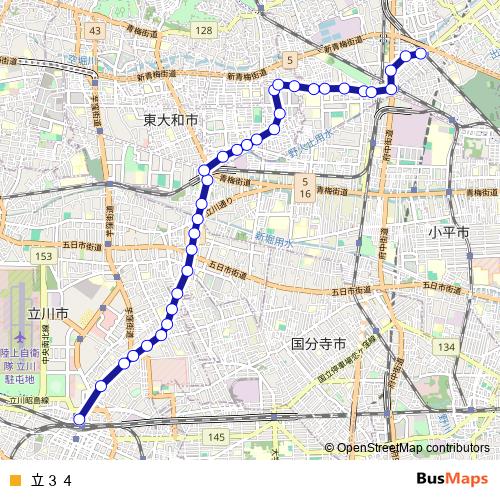 立３４ bus Line Map