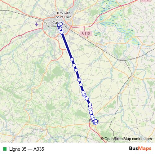 Ligne 35 bus Line Map