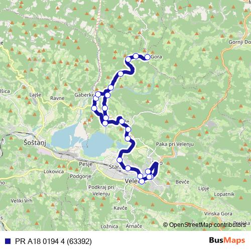 PR A18 0194 4 (63392) bus Line Map
