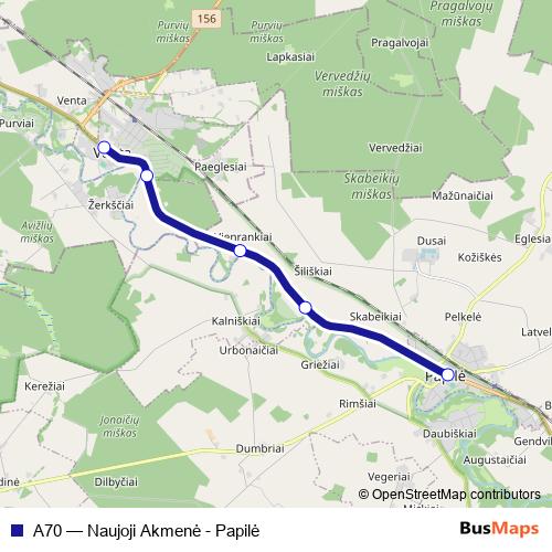 A70 bus Line Map