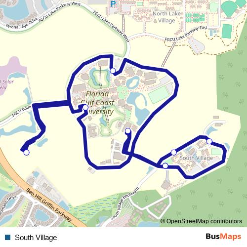South Village bus Line Map