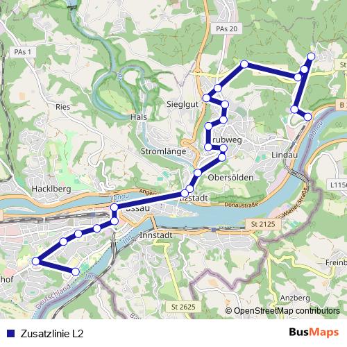 Zusatzlinie L2 bus Line Map