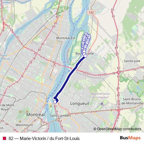 82 bus Line Map