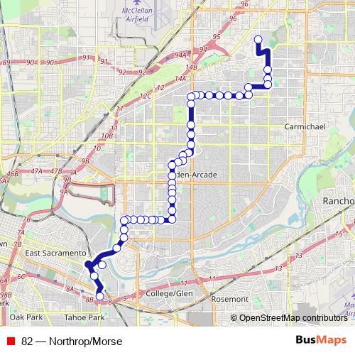 82 bus Line Map