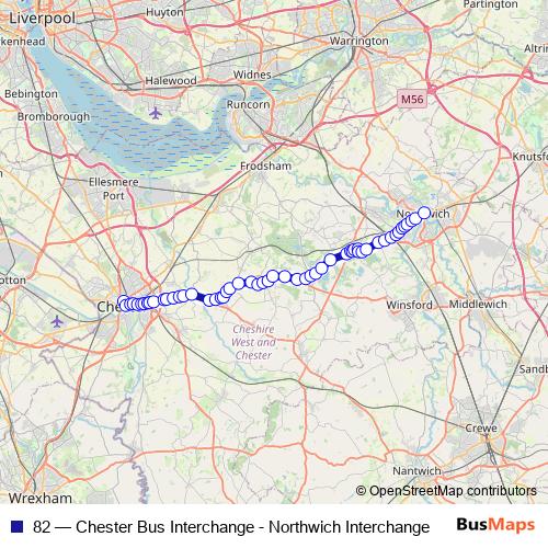 82 bus Line Map