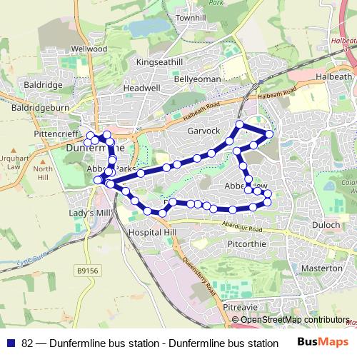 82 bus Line Map