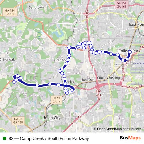 82 bus Line Map