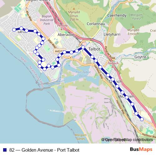82 bus Line Map