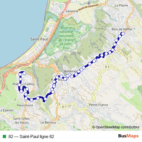 82 bus Line Map