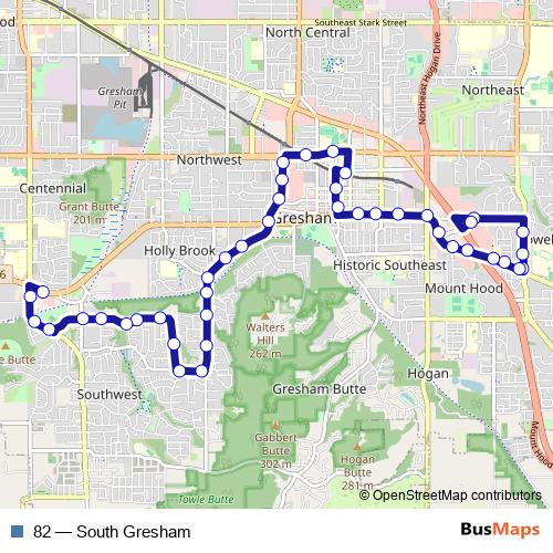 82 bus Line Map
