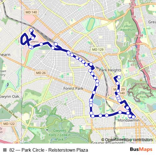 82 bus Line Map