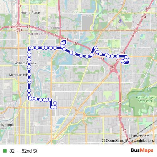 82 bus Line Map