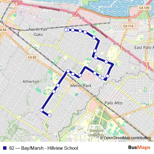 82 bus Line Map
