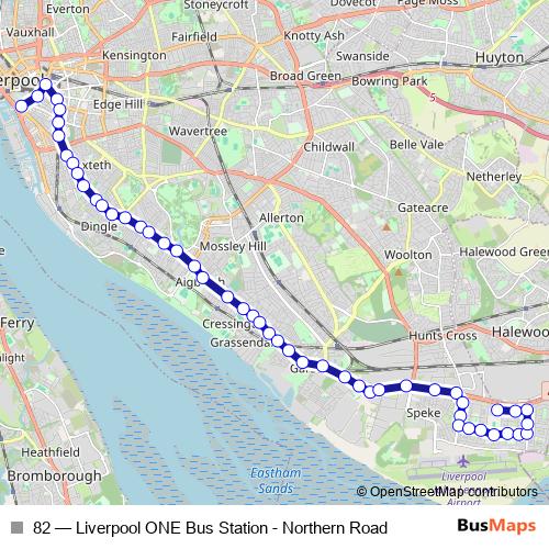 82 bus Line Map