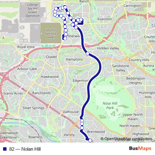 82 bus Line Map