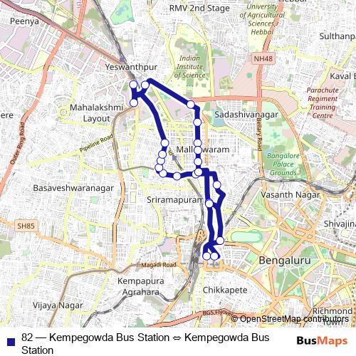82 bus Line Map