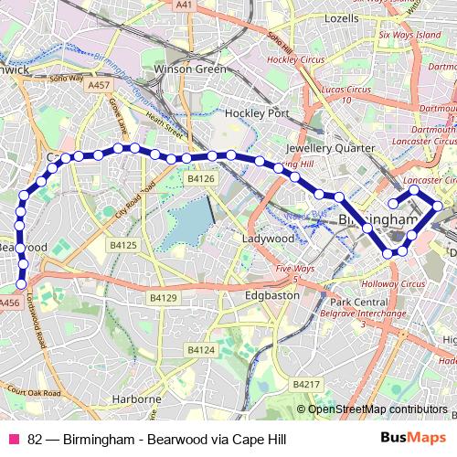 82 bus Line Map