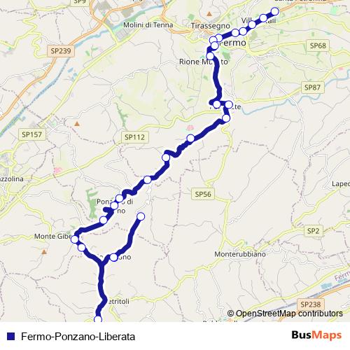Fermo-Ponzano-Liberata bus Line Map