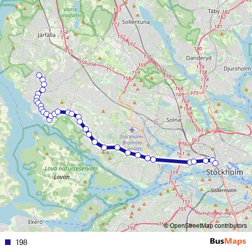 198 bus Line Map