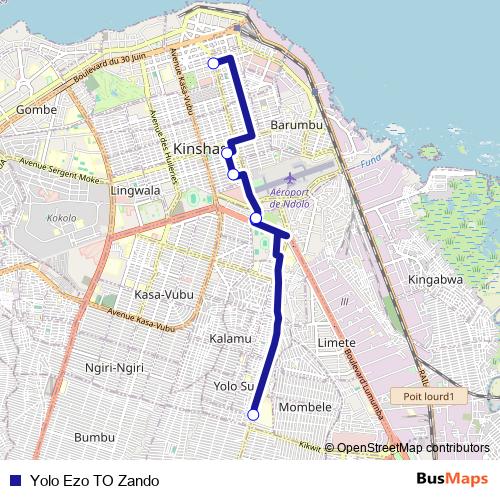 Yolo Ezo TO Zando bus Line Map