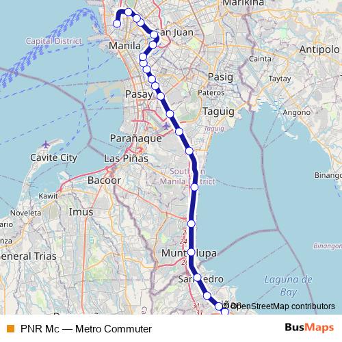 PNR Mc rail Line Map