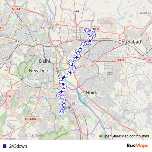 243down bus Line Map