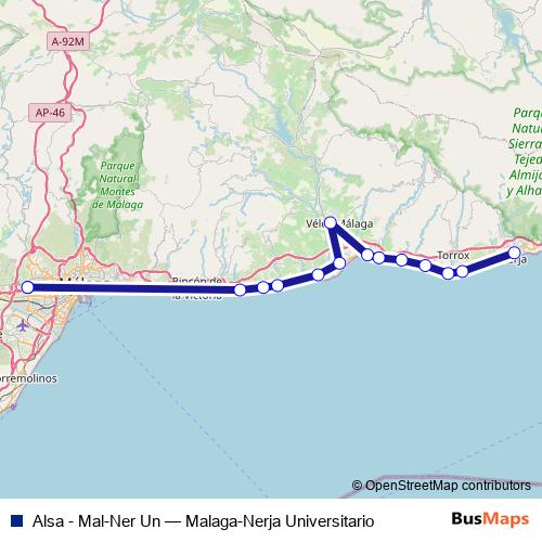 Alsa - Mal-Ner Un bus Line Map