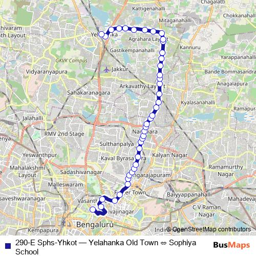 290-E Sphs-Yhkot bus Line Map
