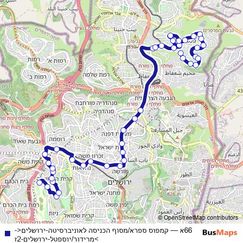 66א bus Line Map