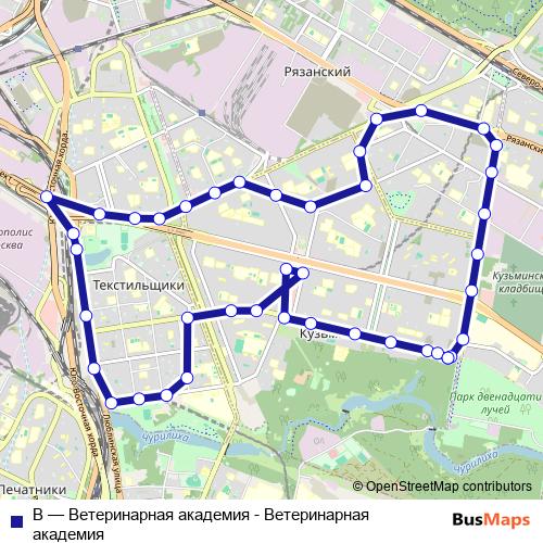 В bus Line Map