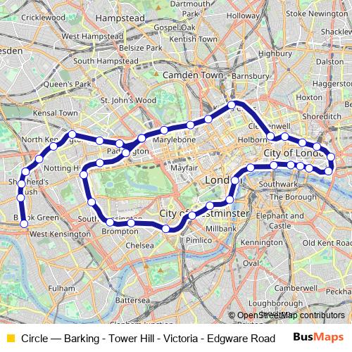 Circle metro Line Map