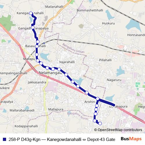 258-P D43g-Kgn bus Line Map